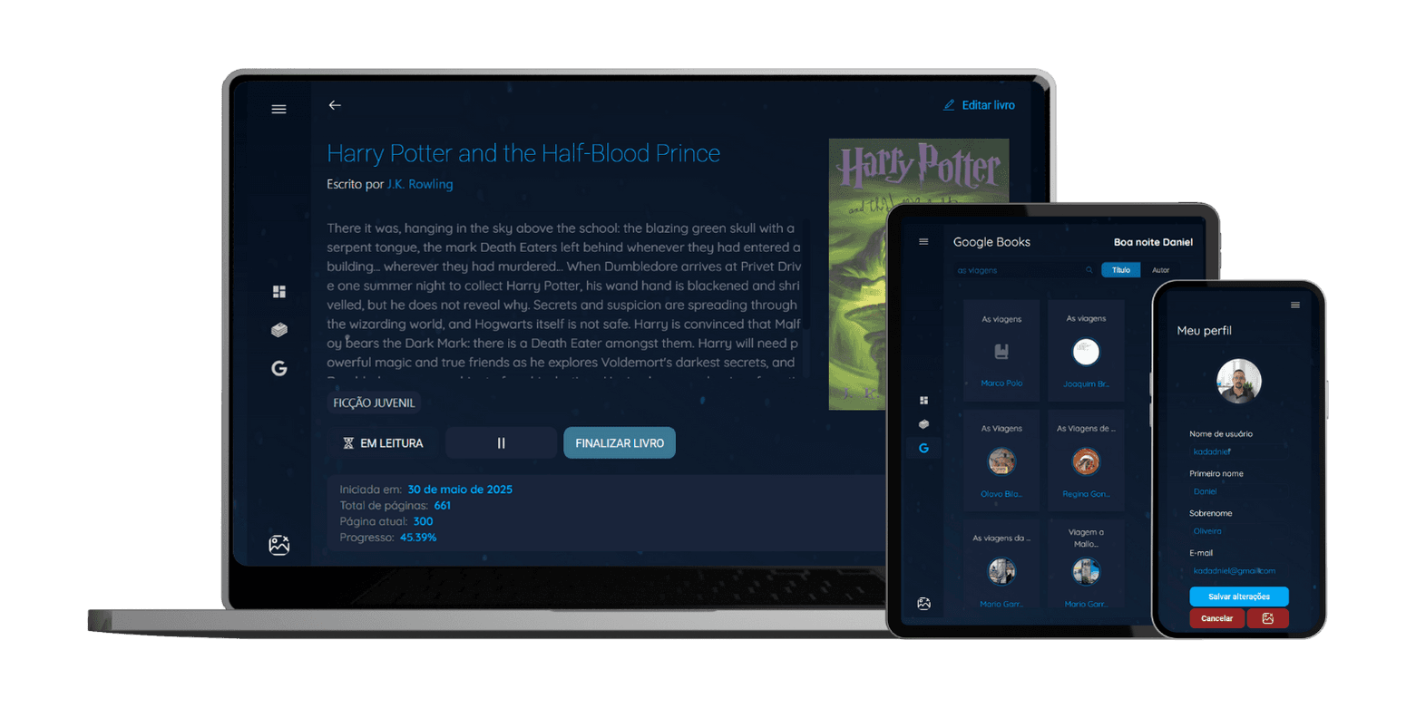 Captura de tela do projeto Jovem Books